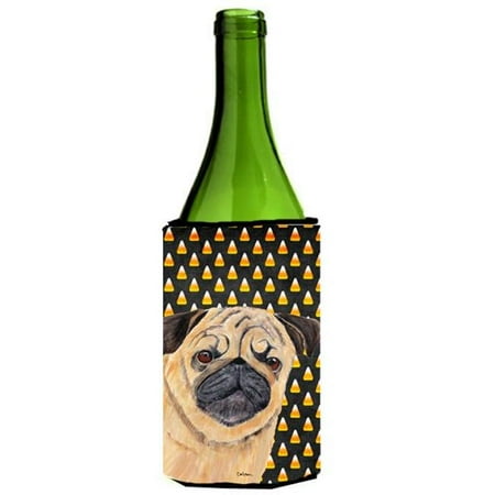 

Pug Candy Corn Halloween Portrait Wine Bottle Hugger - 24 oz.