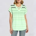 thumbnail image 4 of YUGYXL Shirts for Women Short Sleeve Tops Gradient Criss Cross V Neck Summer Casual Travel Work Shirt Going Out A Green Top M, 4 of 8