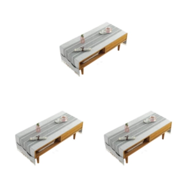 Advancent Mantel de lino y algodón con bolsillo de almacenamiento lateral, manteles individuales de estilo nórdico, mantel con flecos para Type1 NO1