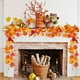 thumbnail image 5 of Guirnalda de hojas artificiales de ratán para Halloween,Acción de Gracias,guirnalda de hojas de arce con calabaza colgante,decoración para fiestas en interiores, 5 of 7