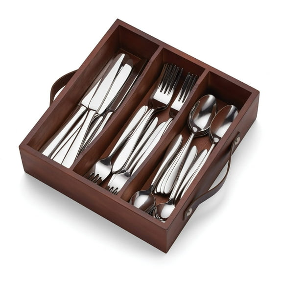 Oneida Mooncrest 30-Piece Flatware Set with Caddy
