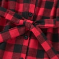 thumbnail image 5 of Toddler Infants Kids Baby Girl Red Plaid Shirt Dress Long Sleeve Tie Fall Dress Mini Dress for Kids, 5 of 8