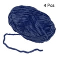 thumbnail image 3 of Uxcell 4 piezas de hilo de terciopelo suave Chenille 4x100g/14.1oz (347yds) hilo esponjoso para tejer mantas de ganchillo azul oscuro, 3 of 6
