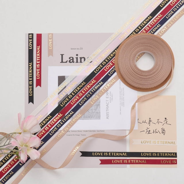 YAOMOBB Present Packing Ribbon Bronzing Gift Wrapping Ribbon Eternal Love themed Bowknot Making Material