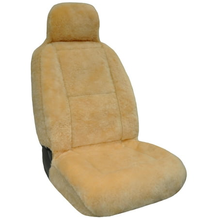 Sheepskin Seat Insert - Eurow Sheepskin Seat Cover New XL Design Premium Pelt - Champagne