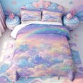 thumbnail image 2 of meiyoeat Rainbow Cloud Star Twin Quilt Set,Dreamy Magical Galaxy Sky Twin Coverlet Set For Girls,2 Pieces,1 Bedspread and 1 Pillowcase, 2 of 7