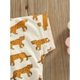 thumbnail image 6 of Franhais Baby 2pcs Set, Leopard Pattern Print Short Sleeve T-shirt Elastic Drawstring Waist Shorts, 6 of 9