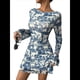 thumbnail image 3 of Minivestido de Larga con Hombros Descubiertos y Estampado Floral para Mujer Azul XXL, 3 of 8