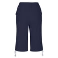 thumbnail image 3 of Tnhcen Women's Plus Size 4XL-5XL Cotton Linen Capri Pants Drawstring Waist Casual Seven-Eighth Pants Pre-Shrunk Breathable Summer Lounge Pants, 3 of 7