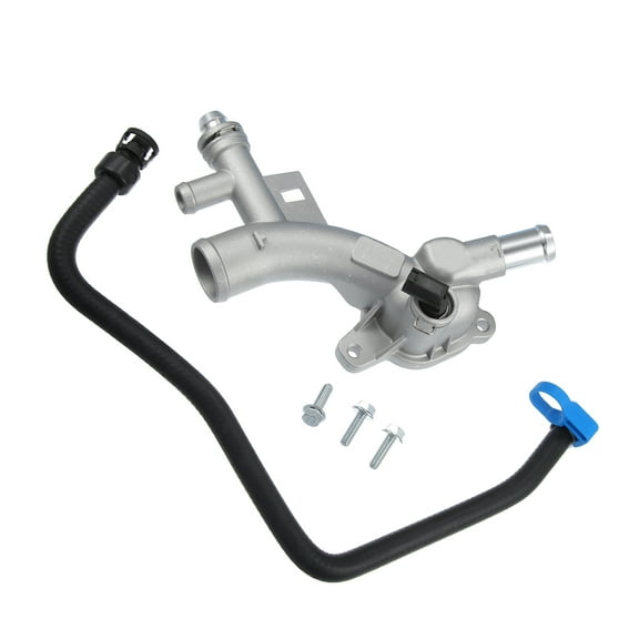 Unique Bargains 1 Set Engine Coolant Housing Water Outlet with Hose for Chevrolet Cruze 25193922 13251447 Silver Tone