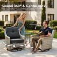 thumbnail image 6 of Vcatnet 5 Pieces Outdoor Patio Furniture Set High-Back Wicker Rattan Conversation Set Outdoor Sectional with Swivel Chairs and Coffee Table, Black, 6 of 11