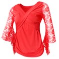 thumbnail image 1 of Prettyia Ballroom Flamenco Latin Dance Practice Blouse Tops Stage Dancewear Red, 1 of 8