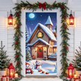 thumbnail image 5 of Christmas Door Tapestry Xmas Front Door Hanging Decor Holiday Party Cloth Door Curtain Christmas Door Cover for Home Bedroom Wdoor Holiday Decoration and Gift, 5 of 7