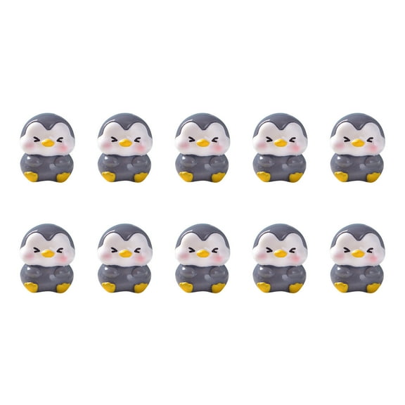 YOHAVEN Miniature Penguin Figurines 10Pcs, Resin Penguin Decor for Tabletop Garden Terrarium Aquarium Christmas Winter Holiday Home Decorations