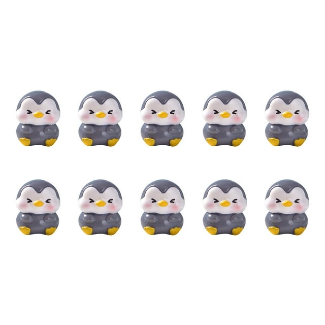 Xihbxyly Figuras de Pingüino En Miniatura, Juego de 10 Piezas de Resina, Bonitas Decoraciones de Mesa, Manualidades Creativas, Decoración Versátil para Jardín y Fiestas, Perfectas para El Hogar y Eve