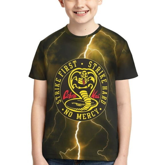Kids 3D Graphic Cobra Kai T-Shirts, Novelty Shirts Crewneck Short Sleeve Tees for Youth Boys Girls