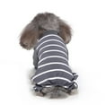 thumbnail image 2 of CHBORLESS Stripes Dog Pajamas Puppy Rompers Pet Dog Jumpsuit Clothes Doggie Onesies Puppy Bodysuits for Small Medium Dogs (Large, Gray), 2 of 7