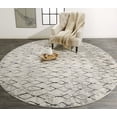 thumbnail image 5 of HomeRoots 512070 9 ft. Ivory Gray & Taupe Abstract Stain Resistant Round Area Rug, 5 of 5