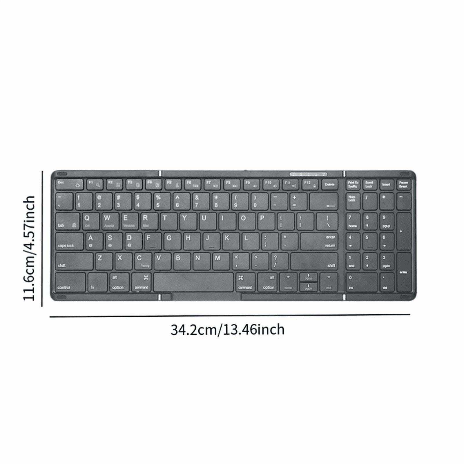Folding Wireless Keyboard Touchpad Keypad Bluetooth Rechargeable Keyboard with Leather Case for Windows Phone PC Table