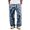 Navy, variant on Men's Striped Relaxed Trousers, Drawstring Elastic Waist Pants, Lightweight Summer Casual Bottoms