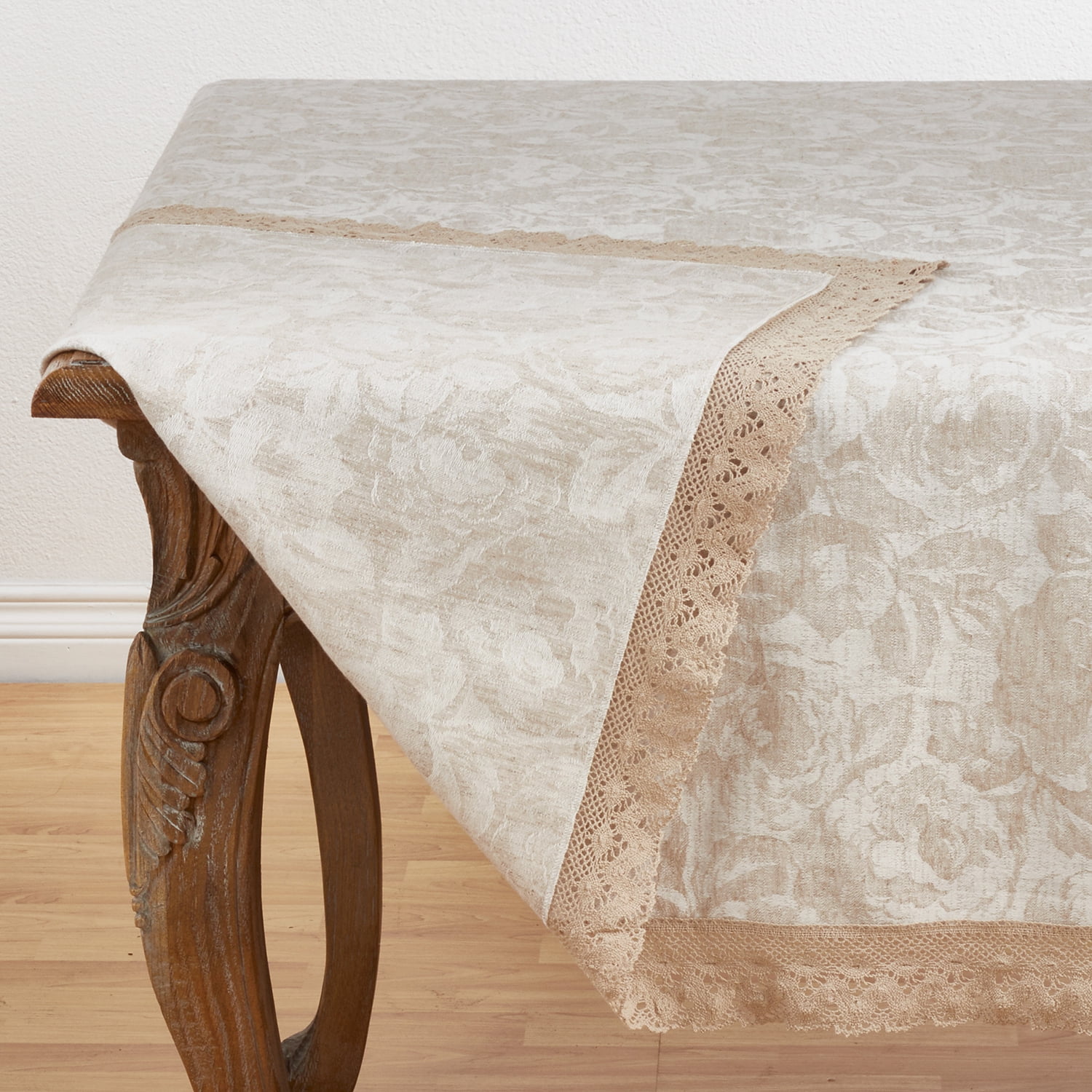 Occasion Gallery Natural 80% Cotton 16 X 120 20% Linen Jacquard Lace Trim Table Runner Occasion Gallery Natural 80% Cotton 16 X 120 20% Linen Jacquard Lace Trim Table Runner