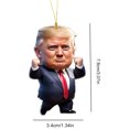 thumbnail image 4 of Patriótico Donald Trump 2024 Adorno Navideño Acrílico Dibujos Animados (E), 4 of 4