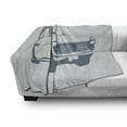 thumbnail image 3 of Retro Car Soft Flannel Fleece Throw Blanket, Old Fashion Vintage Custom Collector Automobile Funky Graphic Design, Cozy Plush for Indoor and Outdoor Use, 70" x 90", Slate Blue Baby Blue, by Ambesonne, 3 of 6