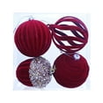 thumbnail image 6 of hulanddfd 4pcs Christmas Velvet Ornaments Balls Set, 3.1" Red Shatterproof Plastic Decoration Balls Xmas Hanging Decor for Xmas Tree and Party Holiday Decor, 6 of 9