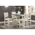 thumbnail image 5 of Counter Height Dining With Upholstery - Antique White & Brown 42" Fabric Chairs, 5 of 6