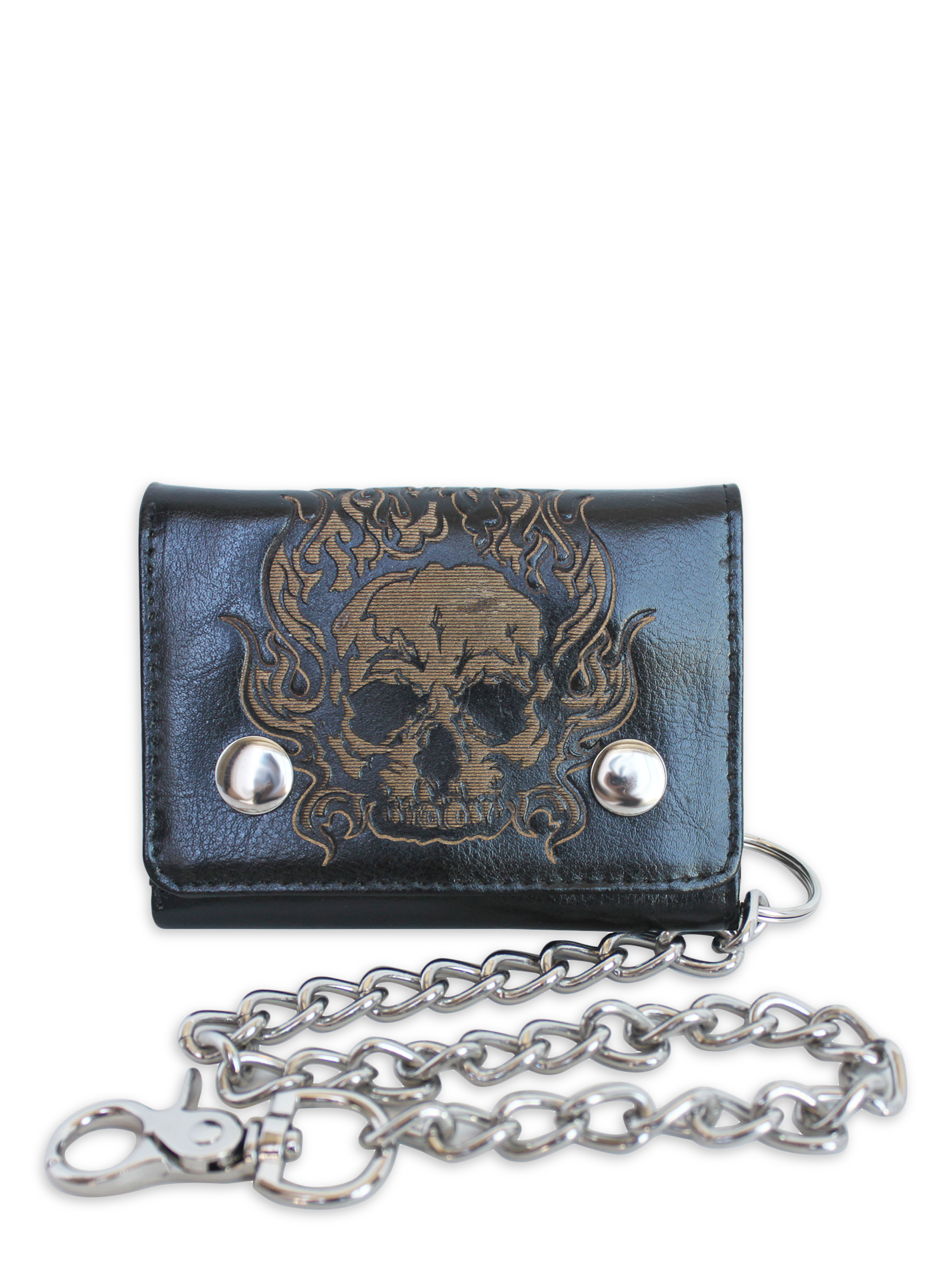 No Boundaries Men's Skull Chain Wallet, Black photo 1