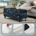 thumbnail image 5 of FOR U DESIGNS Leopard Print Ottoman Cover for Flip-Top Storage Stool, Stretch Rectangle Footrest Cover Washable Non-Slip Foot Chest Chair Slipcover with Elastic Bottom for Bedroom, 5 of 7