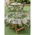 thumbnail image 3 of Outdoor Tablecloth with Umbrella Hole and Zipper, St Patrick's Day Round Table Cloth 54 Inch Waterproof Tablecloth, Green Shamrock Wreath Love Lucky Beige Picnic Table Cover for Patio Camping, 3 of 7