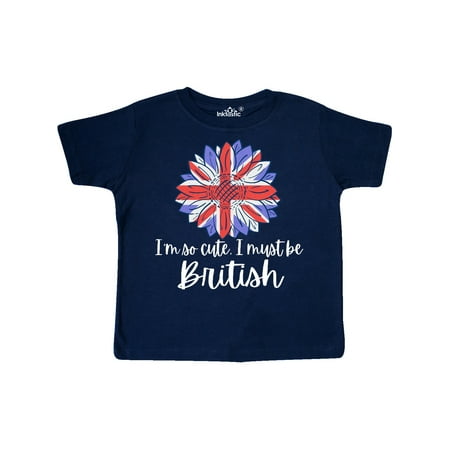 

Inktastic I m So Cute I Must be British Sunflower UK Flag Gift Toddler Boy or Toddler Girl T-Shirt