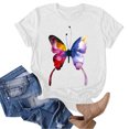 thumbnail image 2 of Gibobby Camisetas de verano para mujer Camiseta de verano para mujer, camiseta informal de manga corta con gráfico(Blanco,XL), 2 of 4