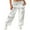 Silver, variant on Gupgi Women Metallic Pants Streetwear Elastic Waist Solid Color Loose Trousers with Pockets