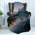 thumbnail image 4 of Landscape Soft Flannel Fleece Throw Blanket, Lake Water Reflection Foothill Picturesque Outdoors Torres del Paine Chile, Cozy Plush for Indoor and Outdoor Use, 50" x 70", Multicolor, by Ambesonne, 4 of 5