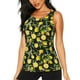 thumbnail image 1 of Fotbe Lemon Fruits Flowers Leaves Blusas Sin Mangas para Mujer – Estilo Casual, Corte Suelto, Slim-Fit, Cuello Redondo Deportivo, Tops de Verano para Gimnasio y Yoga-Large, 1 of 1