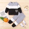 thumbnail image 2 of Kids Boys And Girls Crew Neck Long Sleeved Two Set Playsuit Clothes Holiday Outdoor Suspender Outfits for Toddler Boys, 2 of 9