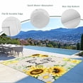 thumbnail image 3 of Sunflower Floral Outdoor Rug 6x9 Ft - Reversible Patio Rug Outdoor Camping Rugs, Farmhouse Pastoral Daisy Bees Beige Burlap Indoor Outdoor Area Rugs, Non-Slip Outdoor Carpet Runner for Deck/Porch, 3 of 8