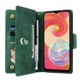 thumbnail image 2 of Allytech Samsung Galaxy A04e Wallet Case with Zipper Pocket, Luxury PU Leather Flip Cover with Card Slots & Wrist Strap, Shockproof Kickstand Magnetic Buckle Protective Case for Women Men, Green, 2 of 15