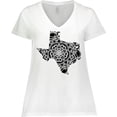 thumbnail image 3 of Inktastic Texas Silhouette Mandala Women's Plus Size V-Neck T-Shirt, 3 of 5