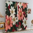 thumbnail image 3 of Boho Flowers Blackout Curtains, White Pink Floral Curtains for Living Room Bedroom, Vintage Country Flowers Curtain, Thermal Insulated Grommet Drapes Home Decor 42"W x 45"L (Pack of 2), 3 of 6