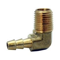 JMF 4504668 0.31 in.  0.25 in. Inlet Dai. Hose Barb 90 Degree Elbow in  Yellow Brass