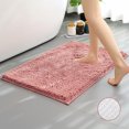thumbnail image 6 of Soft Comfortable Chenille Bathroom Rugs 32" x 20" Non-Slip Backing Absorbent Furry Pink Bath Mats Rug for Bathtub Shower Room, 6 of 6
