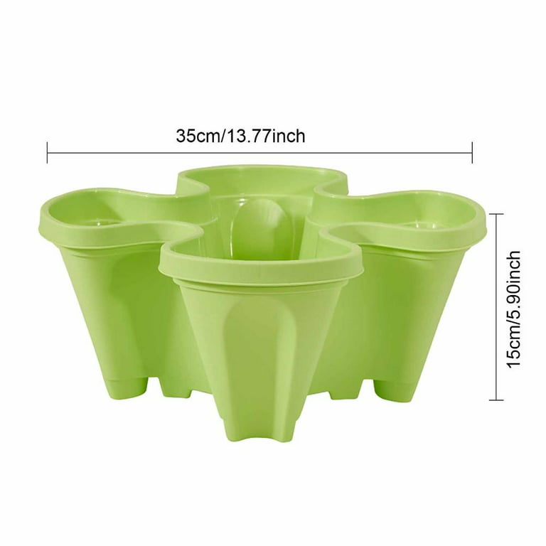 Mojoyce Large Stackable Planters 4pack- Grow More in Less Space - Plant Pots and Stack - DIY Vertical Gardening System - for Growing Veggies, Herbs