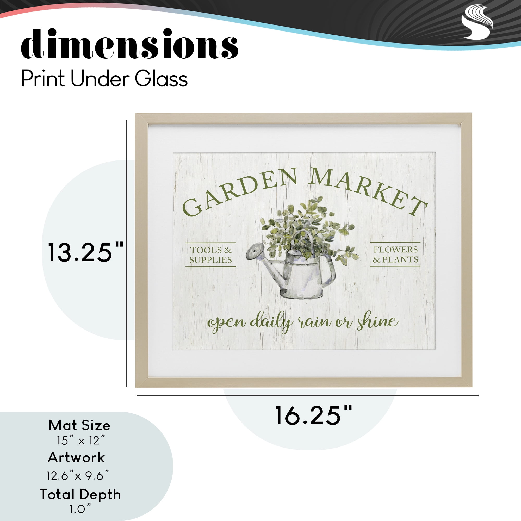 Stupell Industries Open Daily Garden Market Birch Framed Print Under Glass, design by Sally Swatland