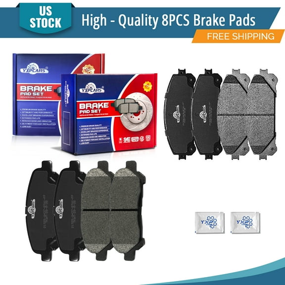 YXPCARS Front Rear Ceramic Brake Pads (D1324 D1325), Brake Pads Set for 2008- 2011 2012 2013 Toyota Highlander