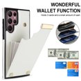 thumbnail image 6 of Wallet Case for Samsung Galaxy S22 Ultra, Vintage Premium PU Leather Ultra Slim Case with Card Holder, Protective Anti-drop Magnetic Clasp Phone Case for Samsung Galaxy S22 Ultra, White, 6 of 7