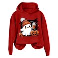 thumbnail image 1 of HNMKIU Chandail en Molleton Sans Capuche Imprimé Tendance Halloween pour Femmes Automne Hiver Mode Manches Longues Chandail Décontracté Mode Urbaine Rouge,L, 1 of 3