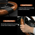 thumbnail image 3 of XUKEY Car Steering Wheel Cover Carbon Fiber Wood Grain Universal 14.5" to 15", 3 of 8